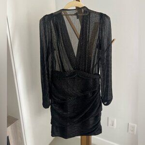 Maje Sequin Black Sheer Ddress